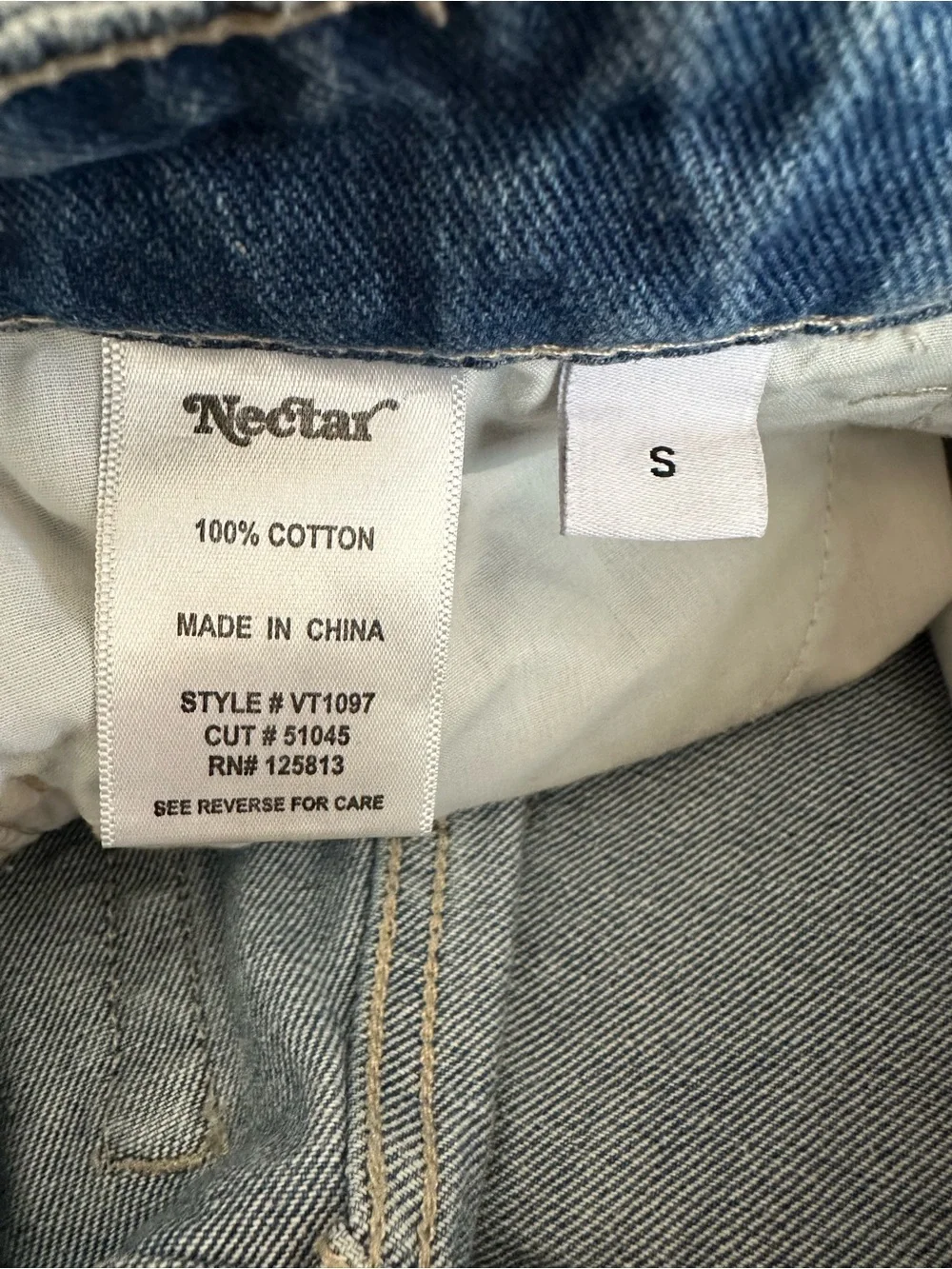 Nectar Premium Denim Raw Hem Light Blue Denim Shorts Small